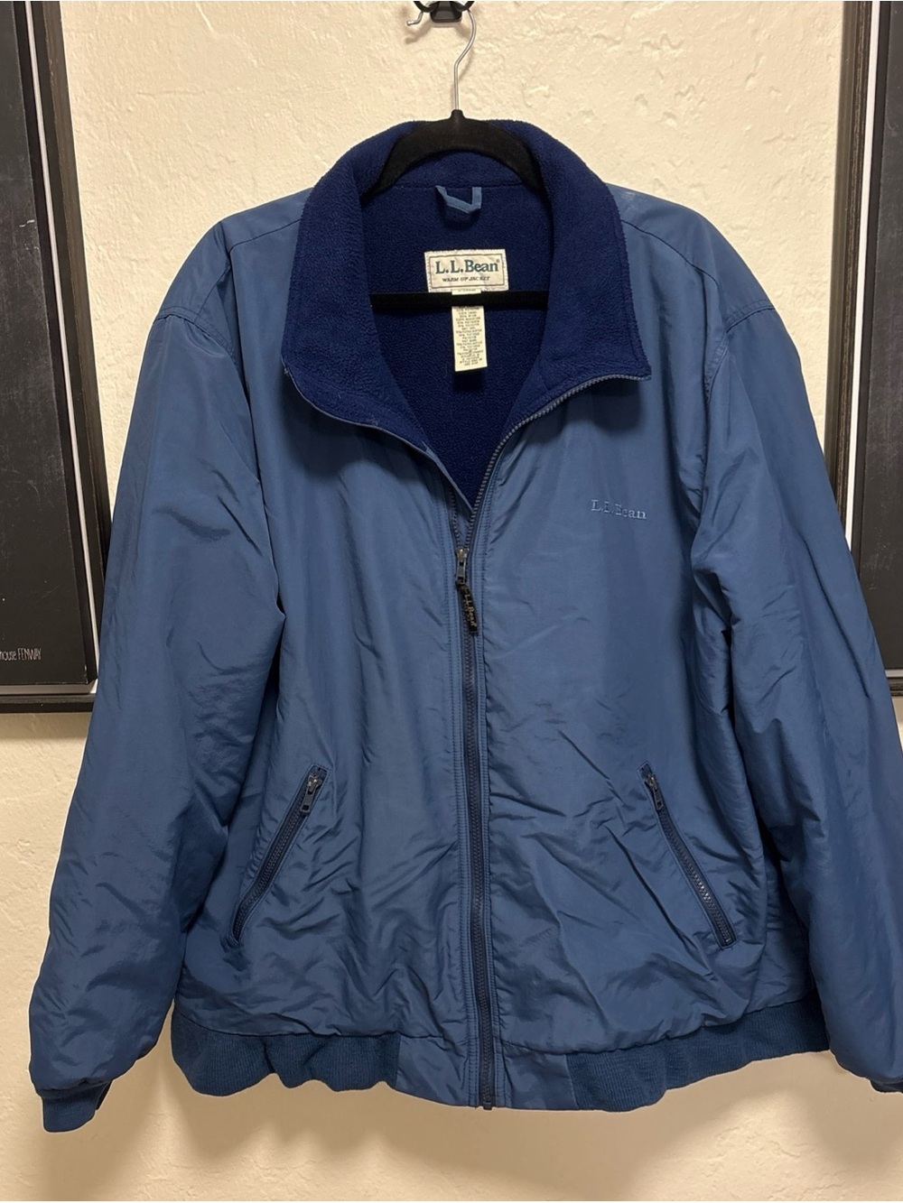 L.L. Bean Men's Navy and Royal Blue Windbreaker Jacket